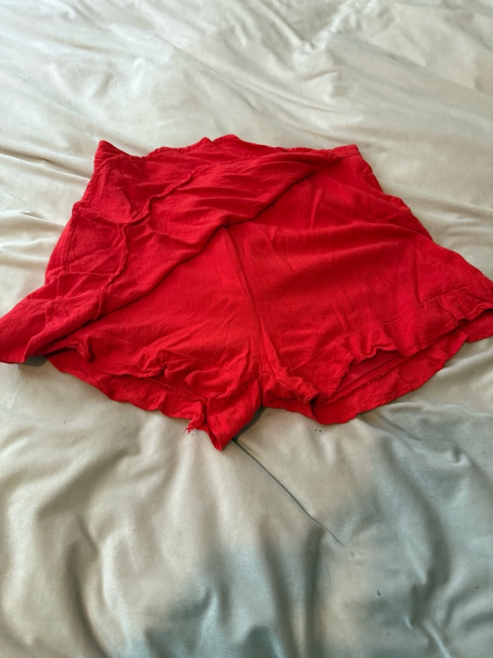 Red Ruffled Wrap Skort - Picture 2 of 3